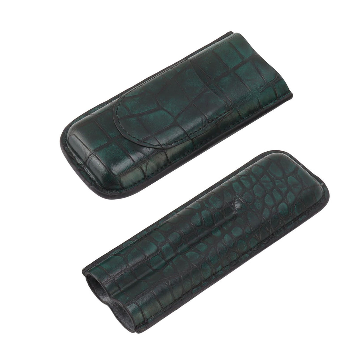 2 Finger Cigar Case Waterproof Portable Artificial Leather Cigar Case Box for Men Office Business