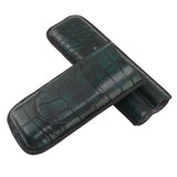 2 Finger Cigar Case Waterproof Portable Artificial Leather Cigar Case Box for Men Office Business - Side View