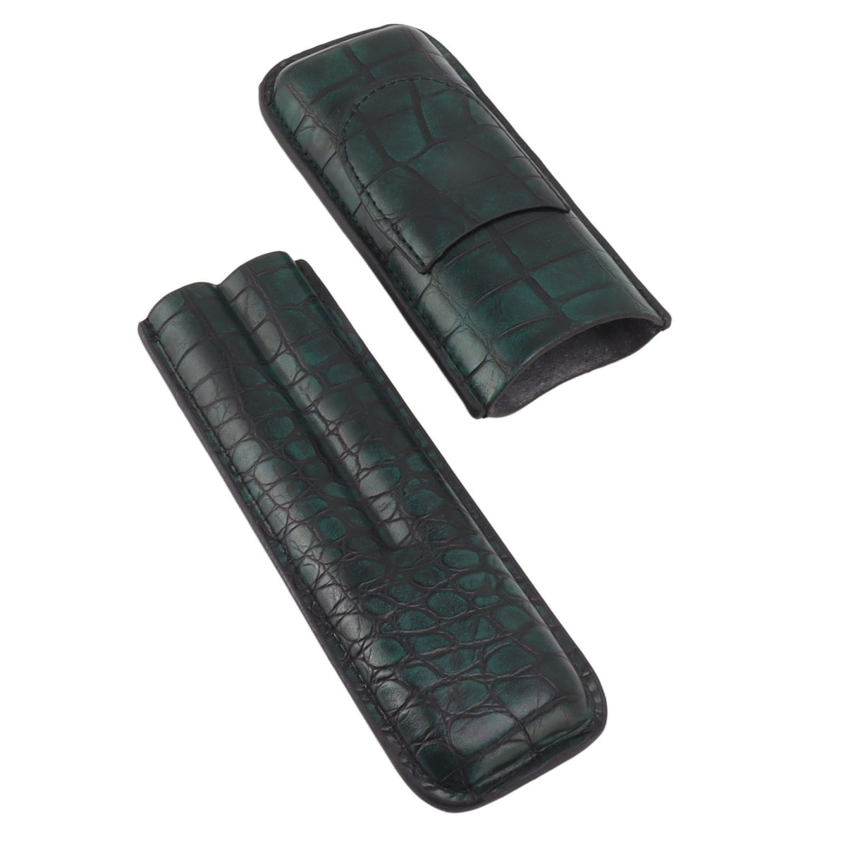 2 Finger Cigar Case Waterproof Portable Artificial Leather Cigar Case Box for Men Office Business