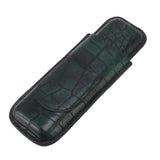 2 Finger Cigar Case Waterproof Portable Artificial Leather Cigar Case Box for Men Office Business - Close-Up Angle