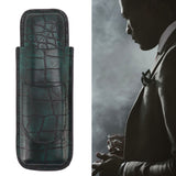2 Finger Cigar Case Waterproof Portable Artificial Leather Cigar Case Box for Men Office Business
