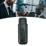 2 Finger Cigar Case Waterproof Portable Artificial Leather Cigar Case Box for Men Office Business - Extra Image