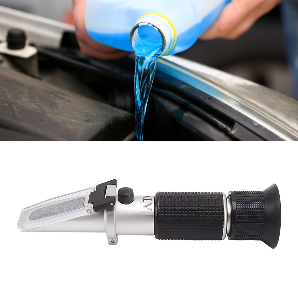 Antifreeze Refractometer with ATC Function Propylene Glycol Ethylene Glycol Wiper Fluid Car Urea Freezing Point Detector
