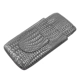 3 Finger Cigar Case Woven Pattern Portable Travel Leather Cigar Humidor Case Smoking Accessories Silver