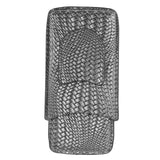 3 Finger Cigar Case Woven Pattern Portable Travel Leather Cigar Humidor Case Smoking Accessories Silver