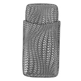 3 Finger Cigar Case Woven Pattern Portable Travel Leather Cigar Humidor Case Smoking Accessories Silver - Extra Image