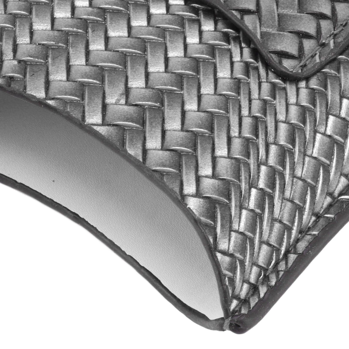 3 Finger Cigar Case Woven Pattern Portable Travel Leather Cigar Humidor Case Smoking Accessories Silver