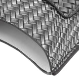 3 Finger Cigar Case Woven Pattern Portable Travel Leather Cigar Humidor Case Smoking Accessories Silver