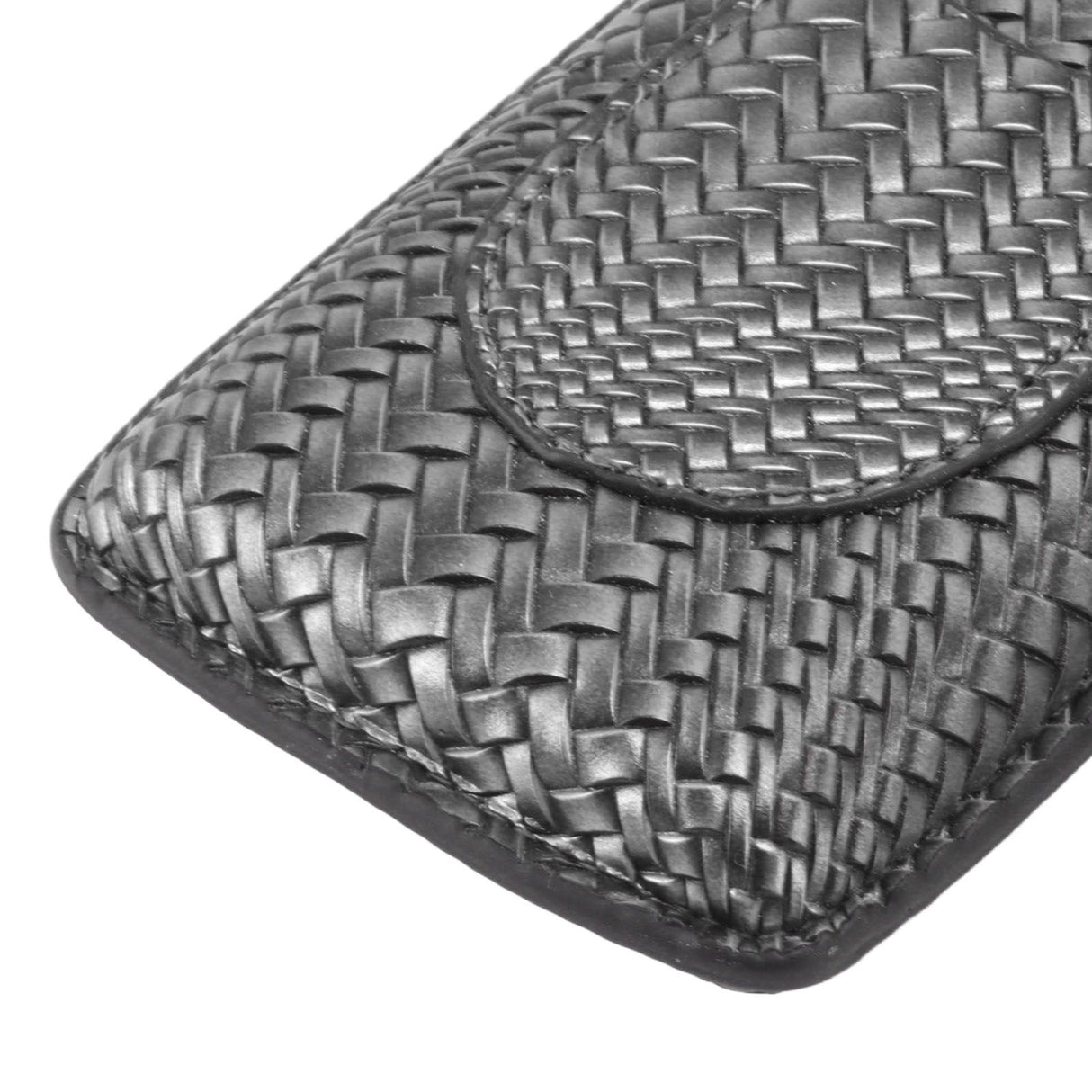 3 Finger Cigar Case Woven Pattern Portable Travel Leather Cigar Humidor Case Smoking Accessories Silver