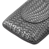 3 Finger Cigar Case Woven Pattern Portable Travel Leather Cigar Humidor Case Smoking Accessories Silver