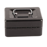 Metal Cash Box 6 Compartments High Safety Money Box with Money Tray and Key Lock for Home Business Black