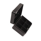 Metal Cash Box 6 Compartments High Safety Money Box with Money Tray and Key Lock for Home Business Black - Low Angle