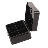 Metal Cash Box 6 Compartments High Safety Money Box with Money Tray and Key Lock for Home Business Black