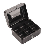 Metal Cash Box 6 Compartments High Safety Money Box with Money Tray and Key Lock for Home Business Black - Extra Image