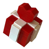 Ring Box Heart Shape Assembling Blocks Ring Gift Box for Engagement Birthday Gift Red and White