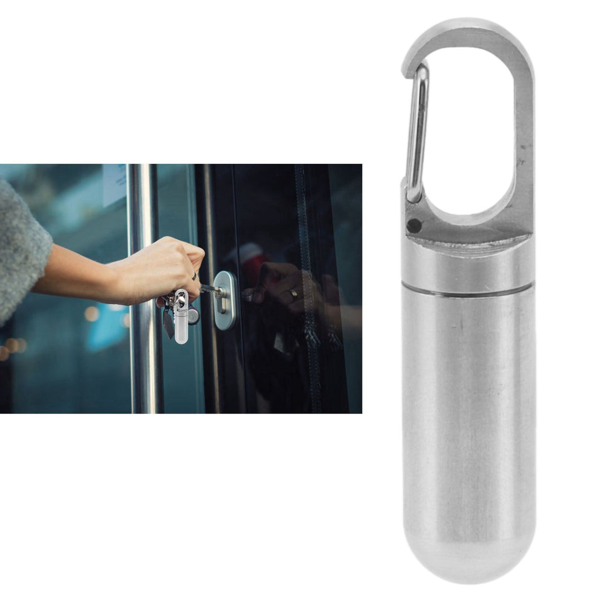 Keychain Tablet Holder Portable Waterproof Stainless Steel Tablet Case for Outdoor Camping Travel Small