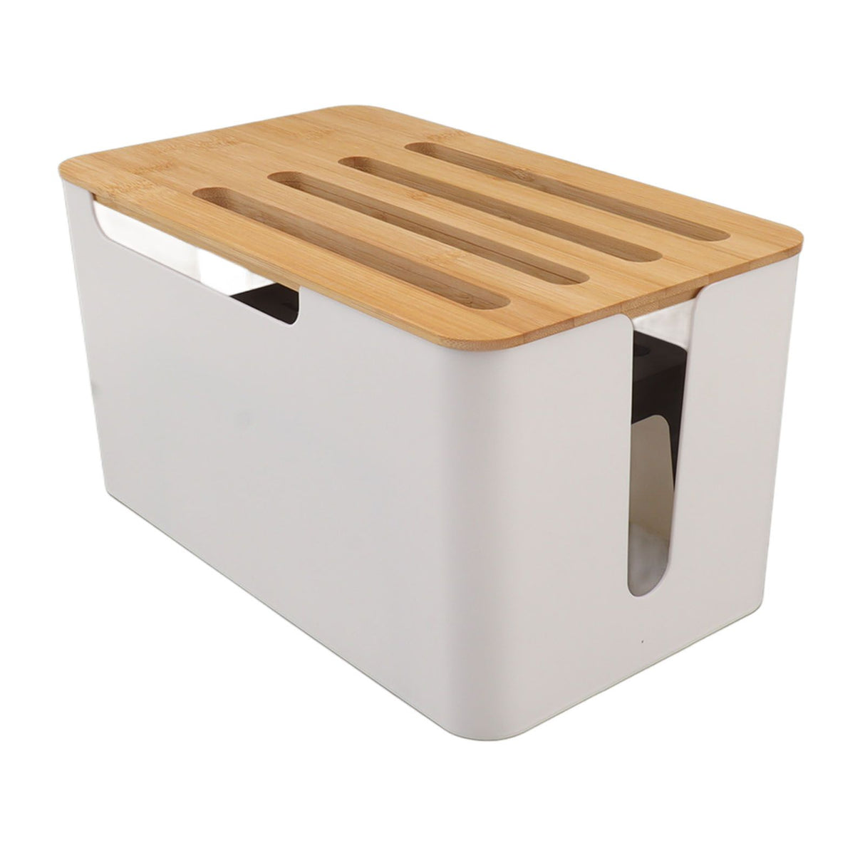 Router Storage Box Large Space Multi Hole Bit Bamboo Cover Home WiFi Router Organizer