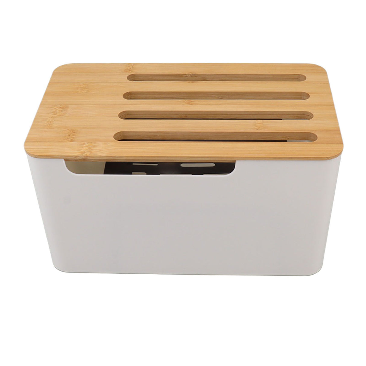 Router Storage Box Large Space Multi Hole Bit Bamboo Cover Home WiFi Router Organizer
