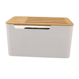 Router Storage Box Large Space Multi Hole Bit Bamboo Cover Home WiFi Router Organizer - 45-Degree Angle