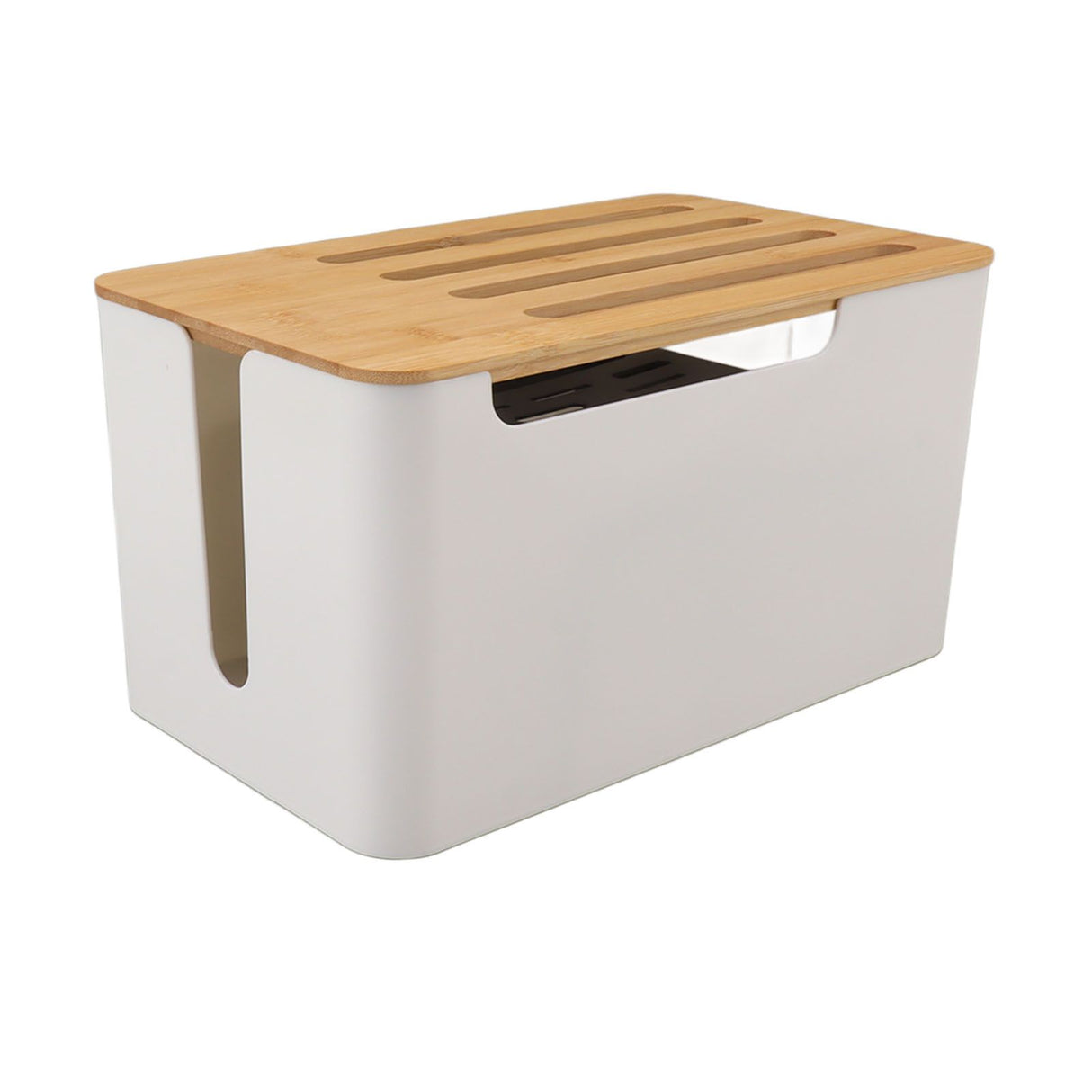 Router Storage Box Large Space Multi Hole Bit Bamboo Cover Home WiFi Router Organizer