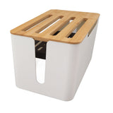 Router Storage Box Large Space Multi Hole Bit Bamboo Cover Home WiFi Router Organizer