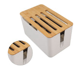 Router Storage Box Large Space Multi Hole Bit Bamboo Cover Home WiFi Router Organizer
