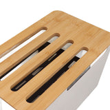 Router Storage Box Large Space Multi Hole Bit Bamboo Cover Home WiFi Router Organizer - Extra Image