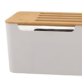 Router Storage Box Large Space Multi Hole Bit Bamboo Cover Home WiFi Router Organizer