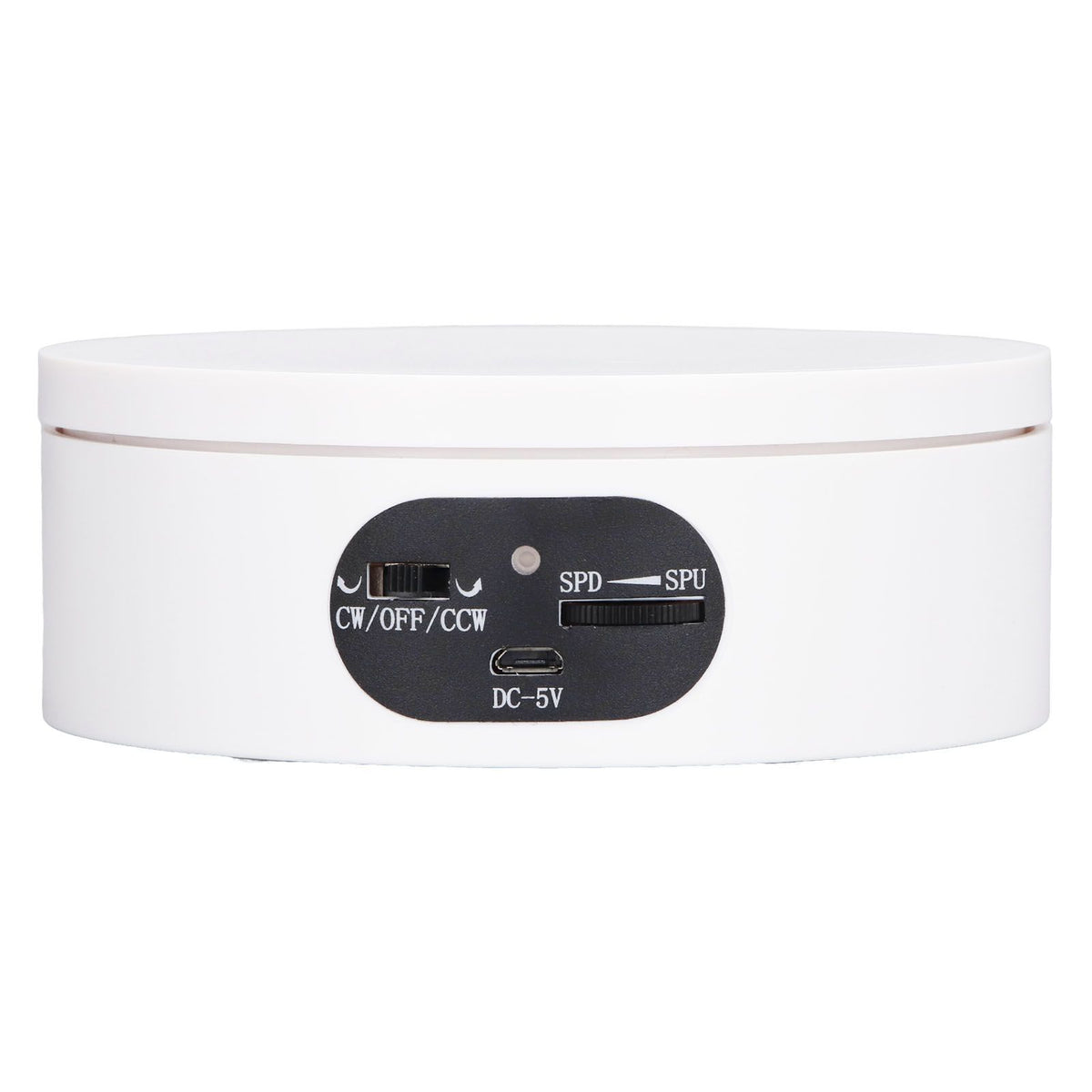 Rotating Display Stand 5.5lb Load Capacity 360 Degree Photography Turntable Plug in Battery Knob Speed Control White 12cm/4.7in