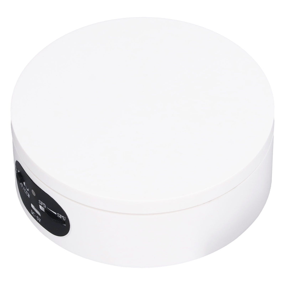 Rotating Display Stand 5.5lb Load Capacity 360 Degree Photography Turntable Plug in Battery Knob Speed Control White 12cm/4.7in