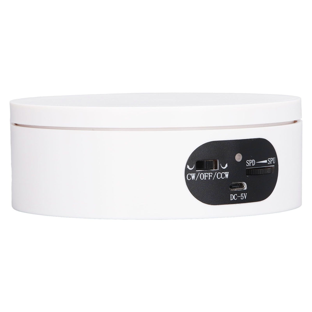 Rotating Display Stand 5.5lb Load Capacity 360 Degree Photography Turntable Plug in Battery Knob Speed Control White 12cm/4.7in