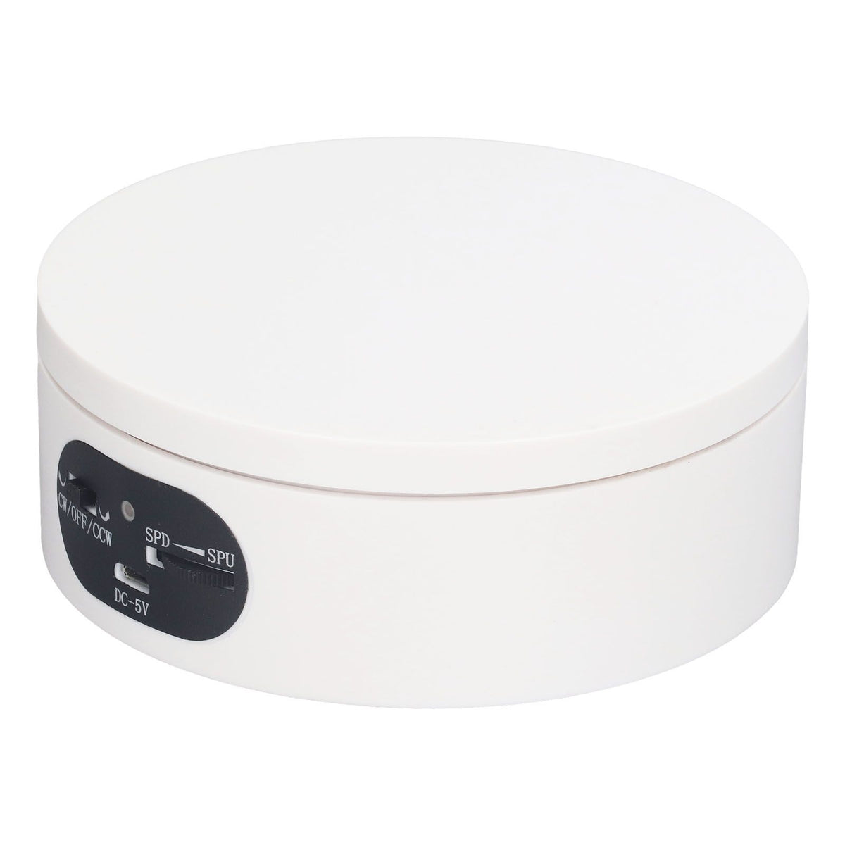 Rotating Display Stand 5.5lb Load Capacity 360 Degree Photography Turntable Plug in Battery Knob Speed Control White 12cm/4.7in