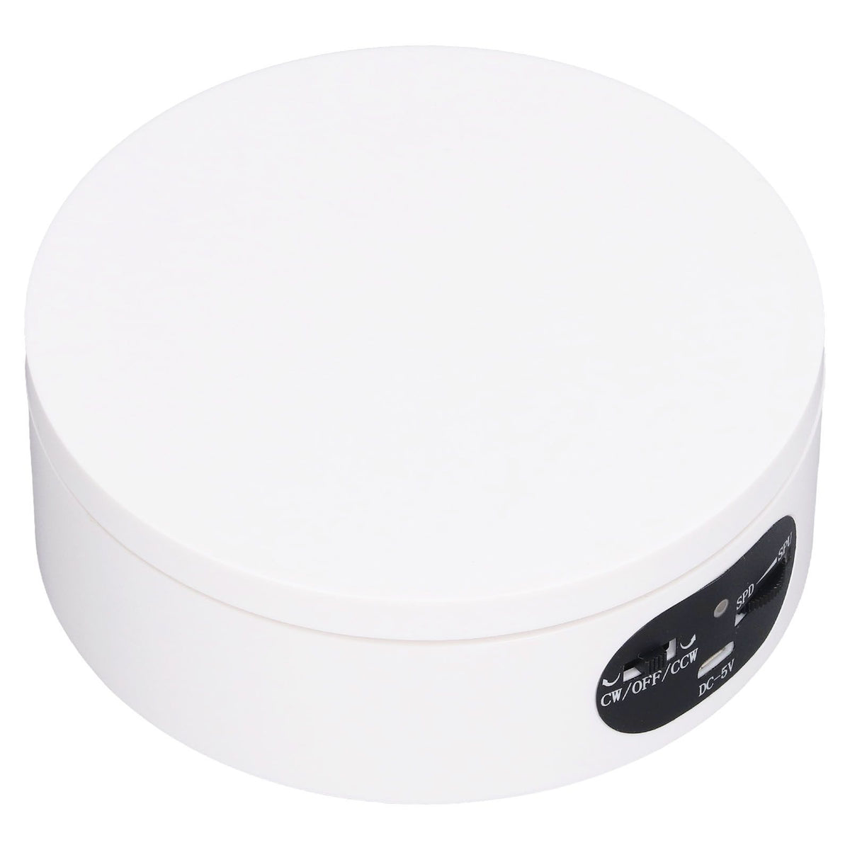 Rotating Display Stand 5.5lb Load Capacity 360 Degree Photography Turntable Plug in Battery Knob Speed Control White 12cm/4.7in