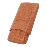3 Sticks Portable Cigar Case Leather Cigar Humidors Travel Moisturizer Cigar Case for Men Gifts Aurantium