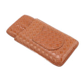 3 Sticks Portable Cigar Case Leather Cigar Humidors Travel Moisturizer Cigar Case for Men Gifts Aurantium - Close-Up Angle