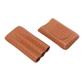 3 Sticks Portable Cigar Case Leather Cigar Humidors Travel Moisturizer Cigar Case for Men Gifts Aurantium