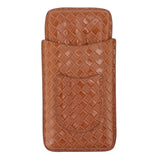 3 Sticks Portable Cigar Case Leather Cigar Humidors Travel Moisturizer Cigar Case for Men Gifts Aurantium - Extra Image