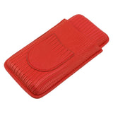 Cigar Holder Portable Moisturizing Comfortable Touch Colorfast Precise Stitching Travel Cigar Case for Men Red - Side View
