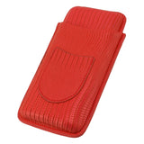 Cigar Holder Portable Moisturizing Comfortable Touch Colorfast Precise Stitching Travel Cigar Case for Men Red - Low Angle