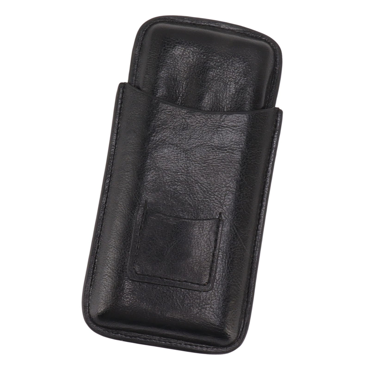 Leather Cigar Case Portable 3 Finger Cigar Humidor Carrying Case with Cutter Pocket for Cigar Lovers Black