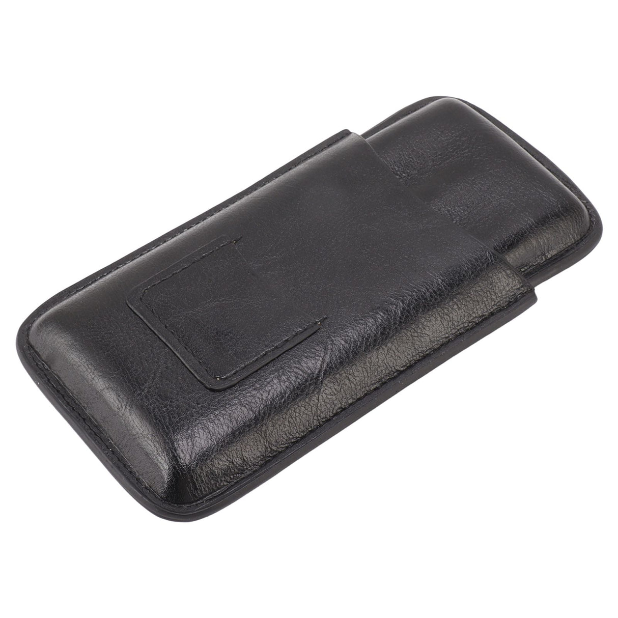 Leather Cigar Case Portable 3 Finger Cigar Humidor Carrying Case with Cutter Pocket for Cigar Lovers Black