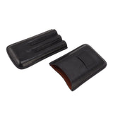 Leather Cigar Case Portable 3 Finger Cigar Humidor Carrying Case with Cutter Pocket for Cigar Lovers Black - Extra Image