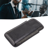 Leather Cigar Case Portable 3 Finger Cigar Humidor Carrying Case with Cutter Pocket for Cigar Lovers Black - Extra Image