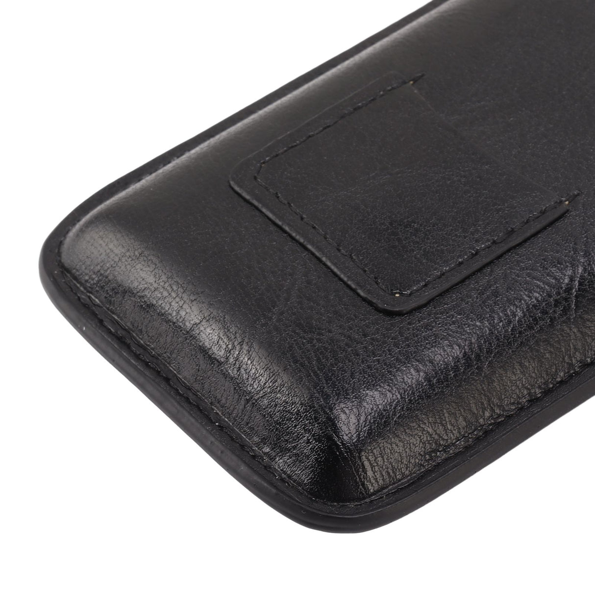 Leather Cigar Case Portable 3 Finger Cigar Humidor Carrying Case with Cutter Pocket for Cigar Lovers Black
