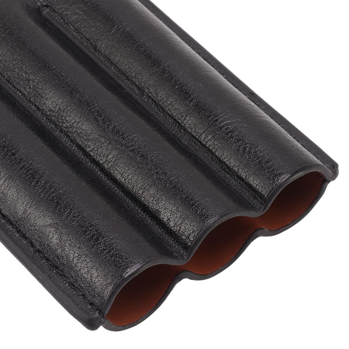 Leather Cigar Case Portable 3 Finger Cigar Humidor Carrying Case with Cutter Pocket for Cigar Lovers Black