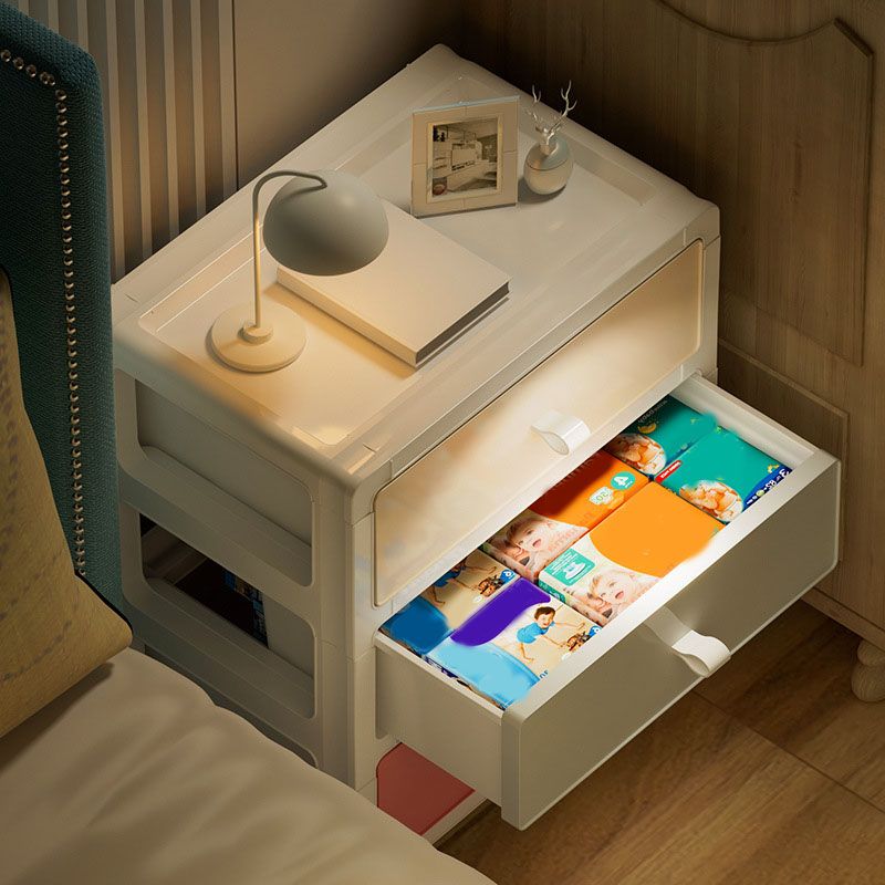 Home Storage Cabinet PP Macaron Color Large Capacity Multi Layer Drawer Storage Cabinet for Bedroom Office 3 Layer
