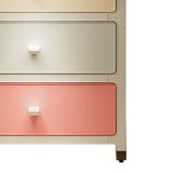 Home Storage Cabinet PP Macaron Color Large Capacity Multi Layer Drawer Storage Cabinet for Bedroom Office 3 Layer - Close-Up Angle
