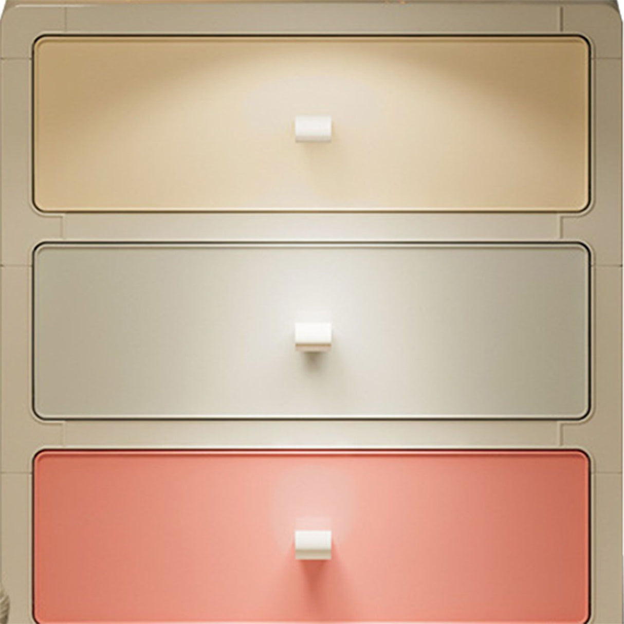 Home Storage Cabinet PP Macaron Color Large Capacity Multi Layer Drawer Storage Cabinet for Bedroom Office 3 Layer