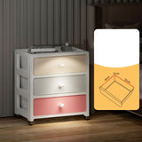 Home Storage Cabinet PP Macaron Color Large Capacity Multi Layer Drawer Storage Cabinet for Bedroom Office 3 Layer - Extra Image