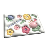 Diatomaceous Earth Bath Mat Bath Mat Slip Resistant 3D Pattern Fast Drying Bathroom Floor Rug 003 - Front View